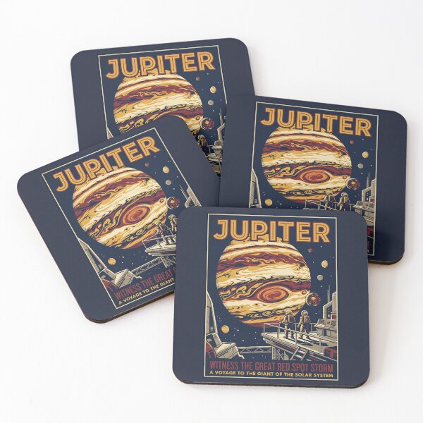 Item preview, Jupiter Retro NASA Travel Poster Great Red Spot St designed and sold by RetroRewind Studio.