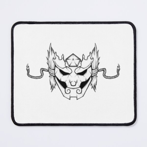 Item preview, Intricate demon oni mask with sharp horns and ropes designed and sold by JohnnyFive8.