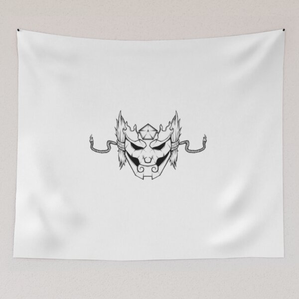 Item preview, Intricate demon oni mask with sharp horns and ropes designed and sold by JohnnyFive8.