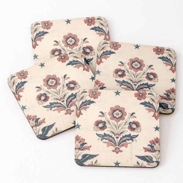 Item preview, Vintage Rustic Pattern Botanical Floral Marine Farmhouse Textile designed and sold by ART ATTACK ZONE.