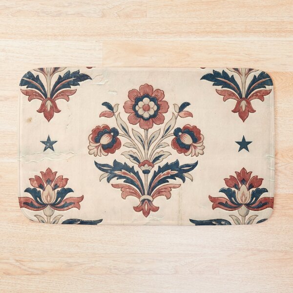 Item preview, Vintage Rustic Pattern Botanical Floral Marine Farmhouse Textile designed and sold by ART ATTACK ZONE.
