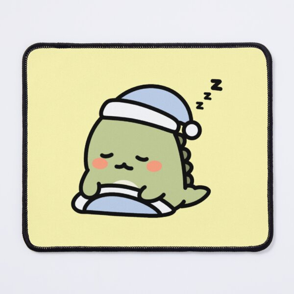 Item preview, Sleepy Dino Reading in Bed | Cute Kawaii Dinosaur Pajama Sticker designed and sold by SunCraftStudio.