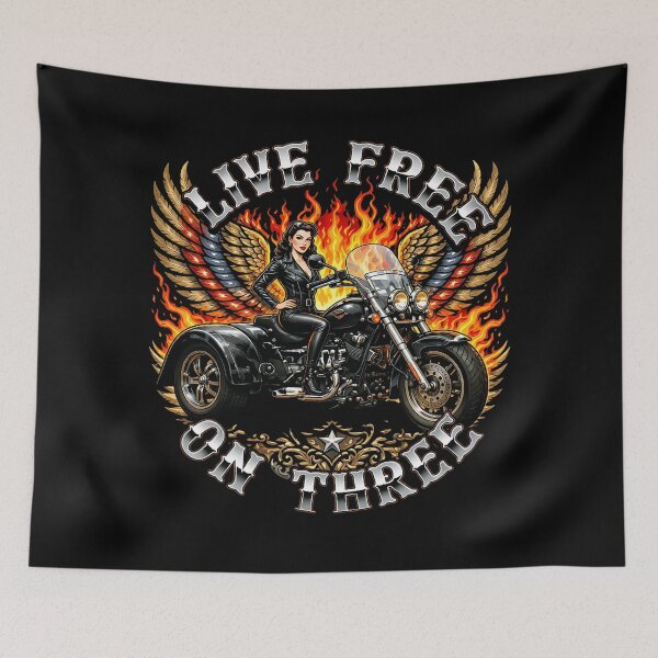 Item preview, Live Free On Three Ride Wild Wheels Forever designed and sold by DeimosArtIntl.