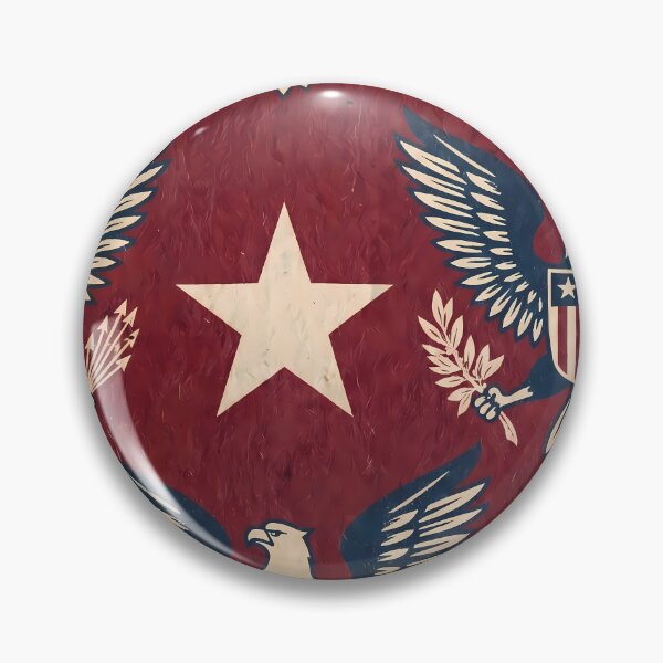 Item preview, USA Eagle Pattern Botanical Floral Marine Farmhouse Textile designed and sold by ART ATTACK ZONE.