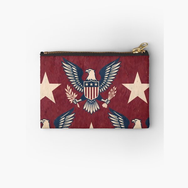 Item preview, USA Eagle Pattern Botanical Floral Marine Farmhouse Textile designed and sold by ART ATTACK ZONE.