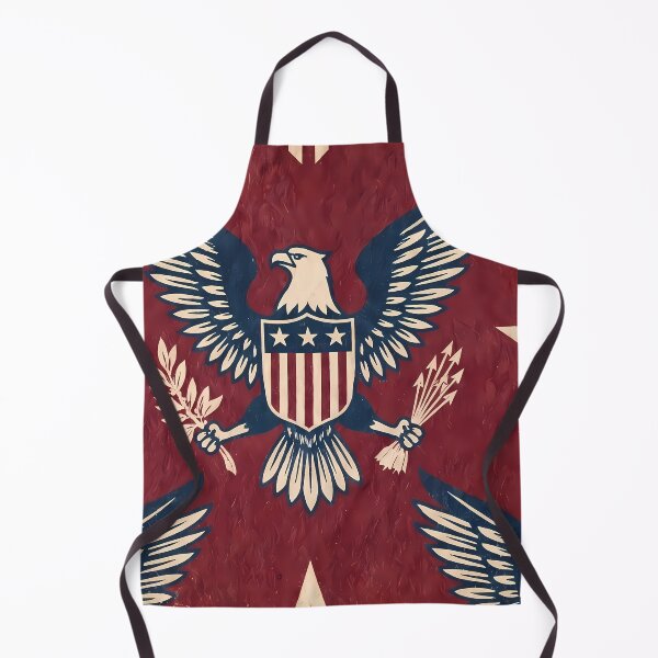 Item preview, USA Eagle Pattern Botanical Floral Marine Farmhouse Textile designed and sold by ART ATTACK ZONE.
