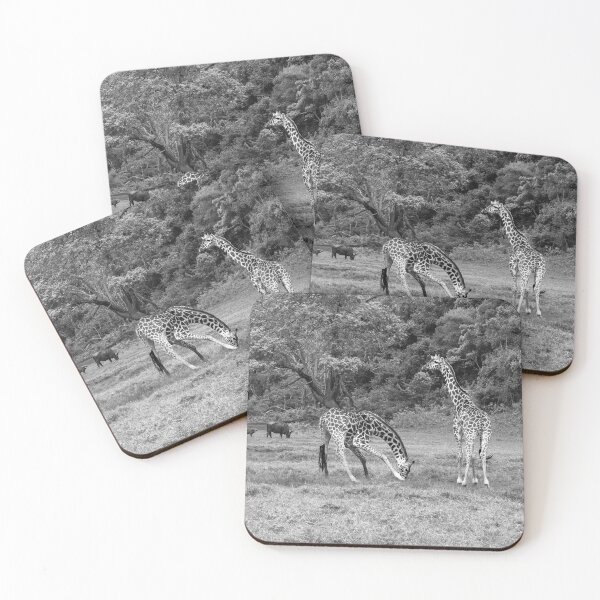 Item preview,  The Giraffe and the Cape Buffalo In Black and White designed and sold by Kay Brewer.