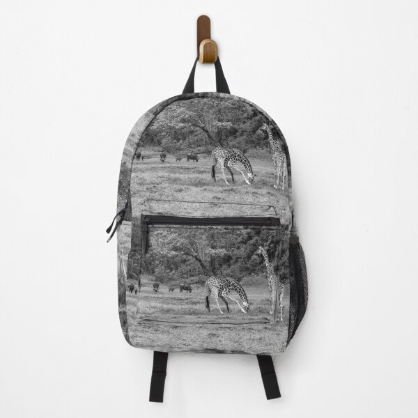 Item preview,  The Giraffe and the Cape Buffalo In Black and White designed and sold by Kay Brewer.
