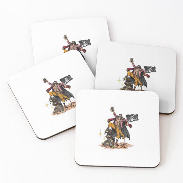 Item preview, Red-haired emperor pirate captain standing on treasure chest designed and sold by JohnnyFive8.