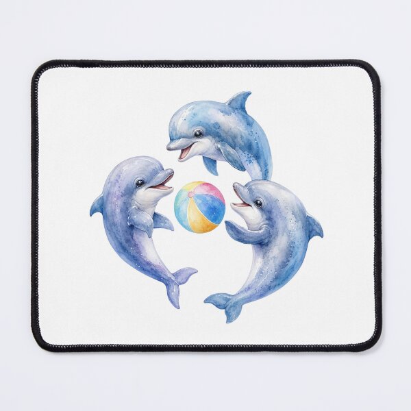 Item preview, Cute Dolphins Playing with Beach Ball - Watercolor Nursery Art designed and sold by PAPIRO SIGLO XXI.