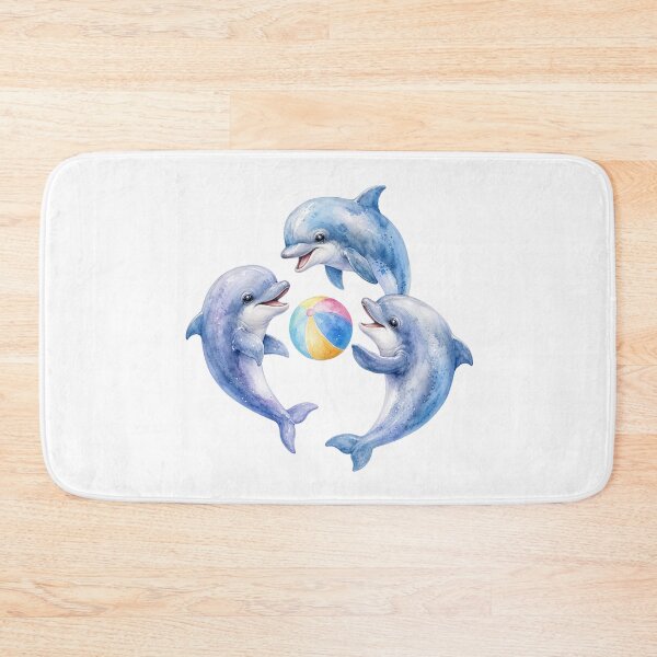 Item preview, Cute Dolphins Playing with Beach Ball - Watercolor Nursery Art designed and sold by PAPIRO SIGLO XXI.