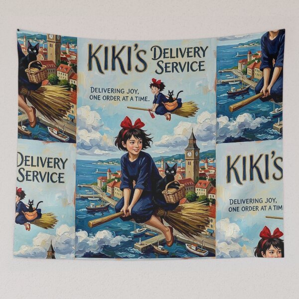 Item preview, Delivering Joy – Kiki's Delivery Service Fine Art Print designed and sold by Art's Diner.