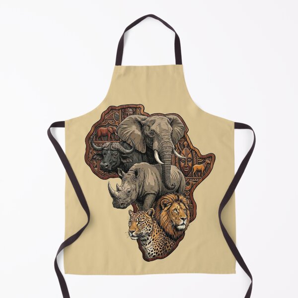 Item preview, African Big Five Wildlife Map Elephant Lion Rhino designed and sold by d247.
