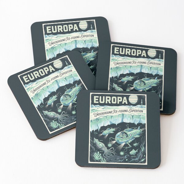 Item preview, Europe Retro NASA Travel Poster Ice Fishing Tour designed and sold by RetroRewind Studio.