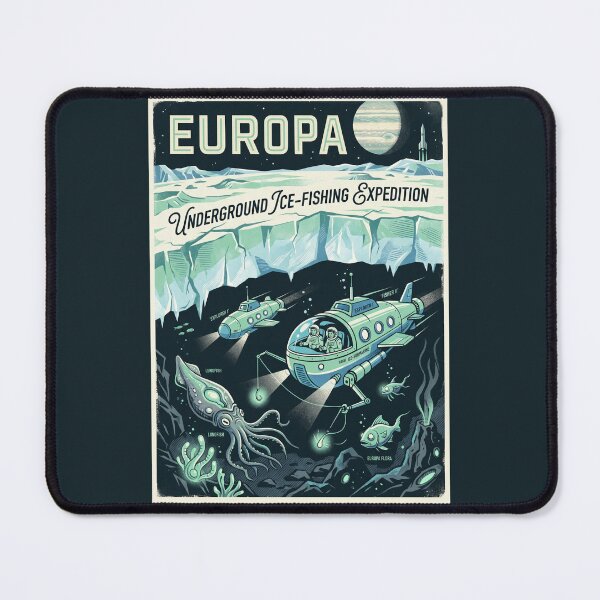 Item preview, Europe Retro NASA Travel Poster Ice Fishing Tour designed and sold by RetroRewind Studio.