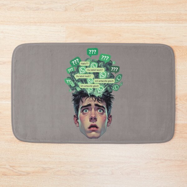 Item preview, WhatsApp chaos again with the "I'll reply right away" message. designed and sold by design-rebell.