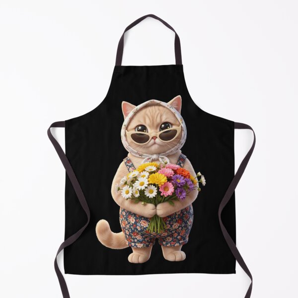 Item preview, Adorable 3D Animated Cat Art - Cute Chibi Kitten - Cat with flowers designed and sold by FotoLibreStudio.
