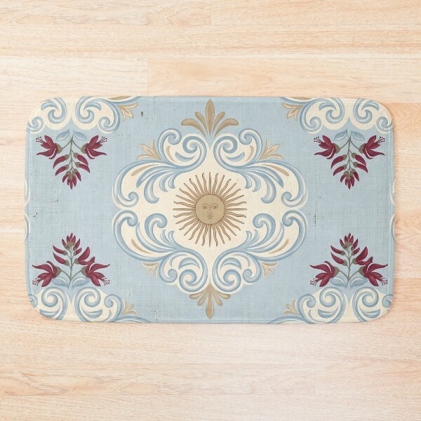 Item preview, Sol Argentina Pattern Botanical Floral Marine Farmhouse Textile designed and sold by ART ATTACK ZONE.