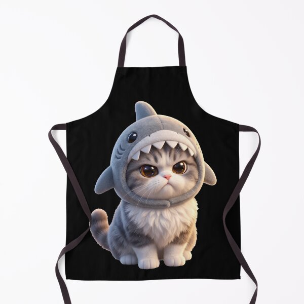 Item preview, Adorable 3D Animated Cat Art - Cute Chibi Kitten - Shark Cat designed and sold by FotoLibreStudio.