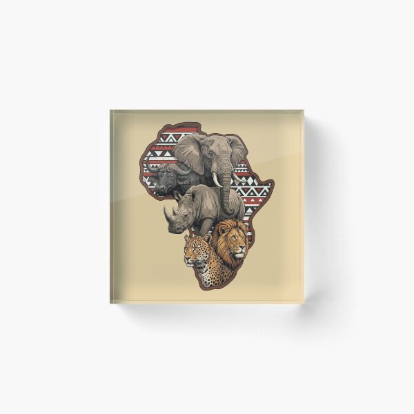 Item preview, African Big Five Animals Continent Tribal Art designed and sold by d247.