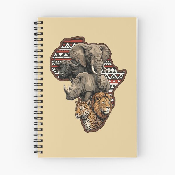 Item preview, African Big Five Animals Continent Tribal Art designed and sold by d247.