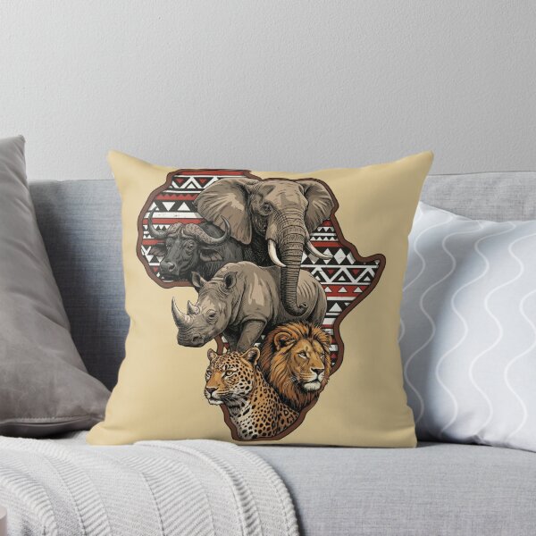 Item preview, African Big Five Animals Continent Tribal Art designed and sold by d247.