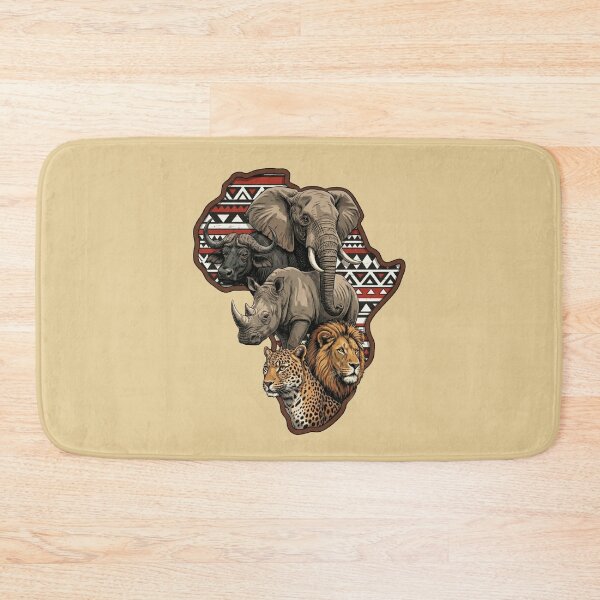 Item preview, African Big Five Animals Continent Tribal Art designed and sold by d247.