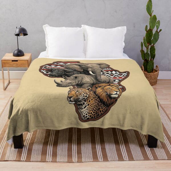 Item preview, African Big Five Animals Continent Tribal Art designed and sold by d247.