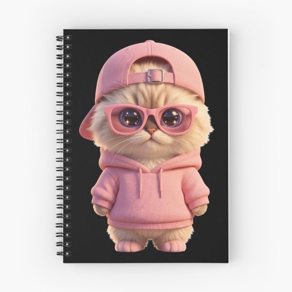 Item preview, Adorable 3D Animated Cat Art - Cute Chibi Kitten - Pink Cat designed and sold by FotoLibreStudio.