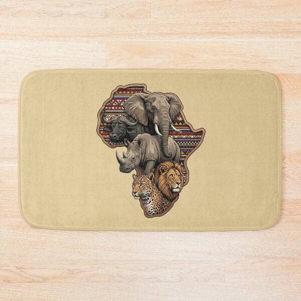 Item preview, African Big Five Safari Animals Map Tribal Pattern designed and sold by d247.