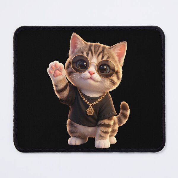 Item preview, Adorable 3D Animated Cat Art - Cute Chibi Kitten - Give me five Cat designed and sold by FotoLibreStudio.
