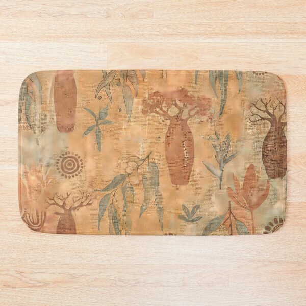 Item preview, Old Retro Pattern Botanical Floral Marine Farmhouse Textile designed and sold by ART ATTACK ZONE.