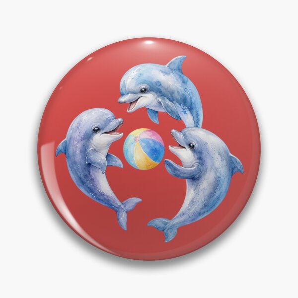 Artikelvorschau, Niedliche Delfine spielen mit einem Strandball – Aquarell-Kinderzimmerbild entworfen und verkauft von PAPIRO SIGLO XXI.