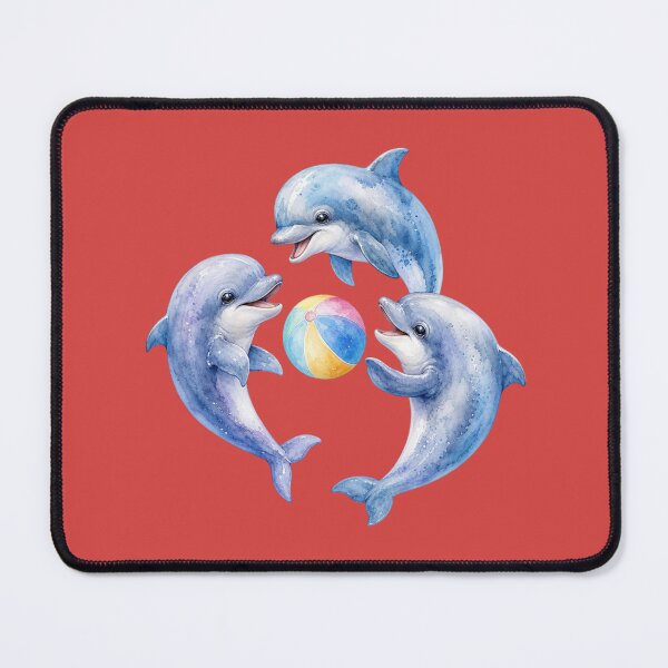 Item preview, Cute Dolphins Playing with Beach Ball - Watercolor Nursery Art designed and sold by PAPIRO SIGLO XXI.