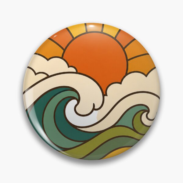 Item preview, Retro Groovy Waves - Groovy 70s Aesthetic Design designed and sold by VisualArtsOasis.