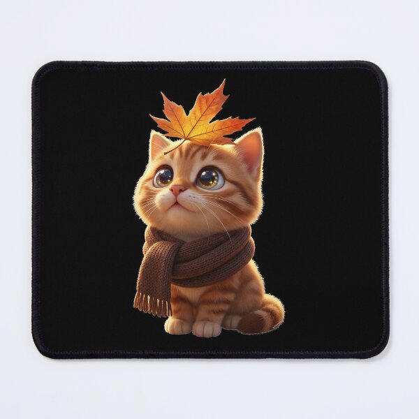 Item preview, Adorable 3D Animated Cat Art - Cute Chibi Kitten - Autumn Cat designed and sold by FotoLibreStudio.