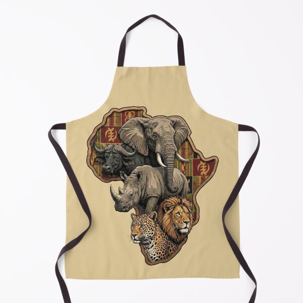 Item preview, African Big Five Animals Kente Map Wildlife designed and sold by d247.