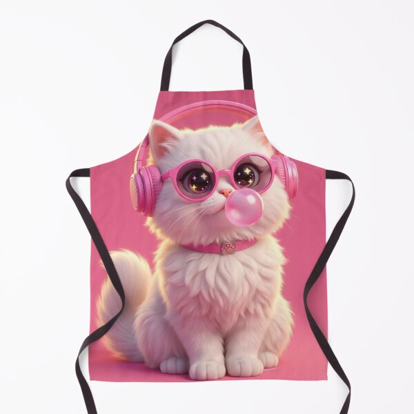 Item preview, Adorable 3D Animated Cat Art - Cute Chibi Kitten - Pink Pop Cat designed and sold by FotoLibreStudio.