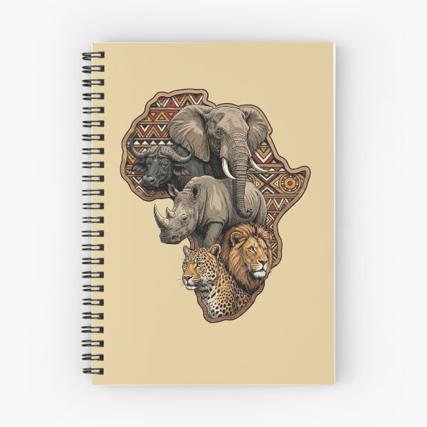Item preview, African Big Five Wildlife Map Safari Animals designed and sold by d247.