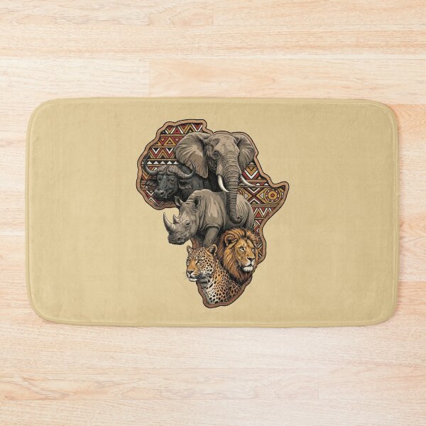 Item preview, African Big Five Wildlife Map Safari Animals designed and sold by d247.
