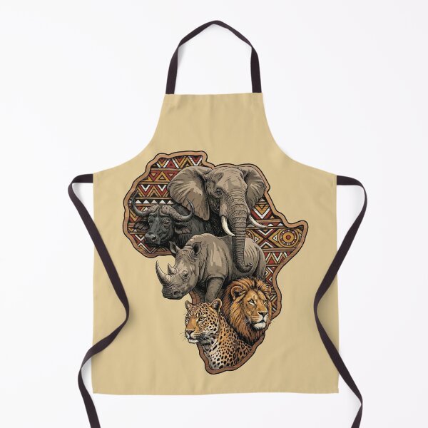 Item preview, African Big Five Wildlife Map Safari Animals designed and sold by d247.