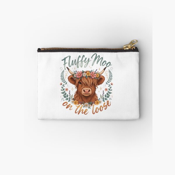 Item preview, Fluffy Moo on the Loose Floral Highland Cow Illustration designed and sold by DariaOltes.