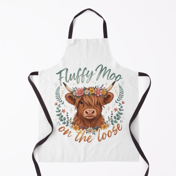 Item preview, Fluffy Moo on the Loose Floral Highland Cow Illustration designed and sold by DariaOltes.