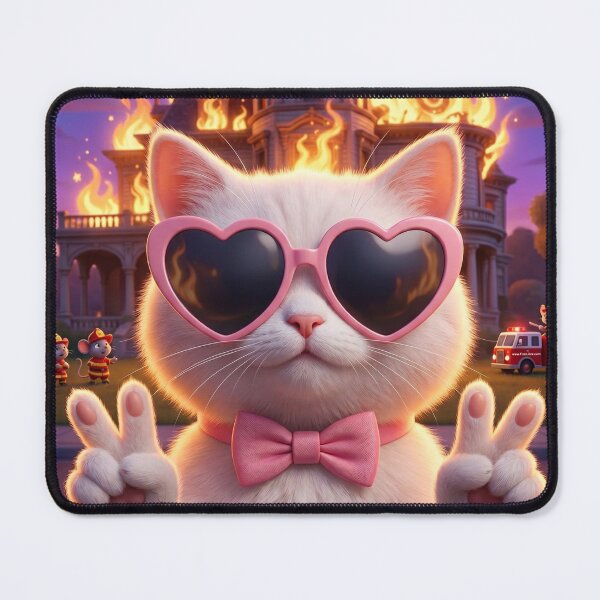 Item preview, Adorable 3D Animated Cat Art - Cute Chibi Kitten - Fire Cat designed and sold by FotoLibreStudio.