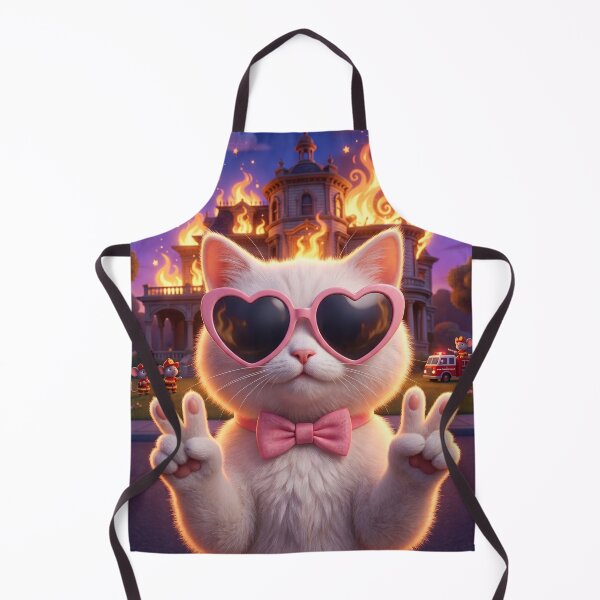 Item preview, Adorable 3D Animated Cat Art - Cute Chibi Kitten - Fire Cat designed and sold by FotoLibreStudio.