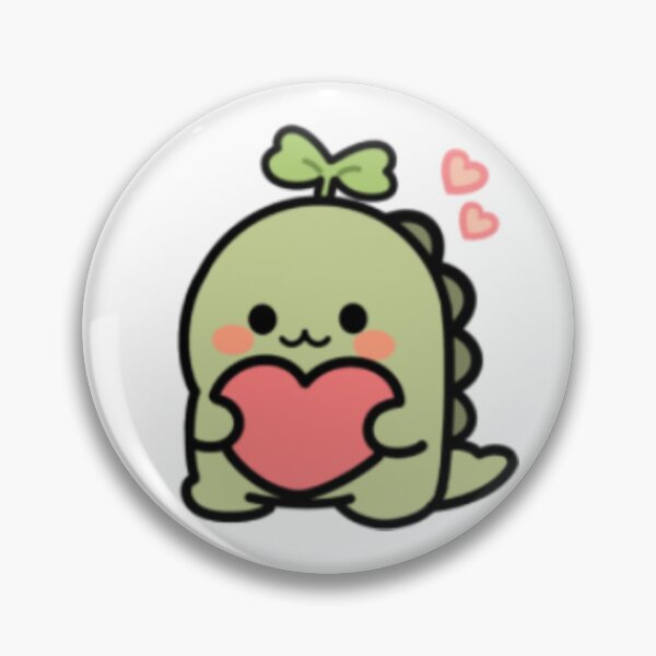 Item preview, Cute Dinosaur Holding Heart | Kawaii Love Dino Sticker designed and sold by SunCraftStudio.