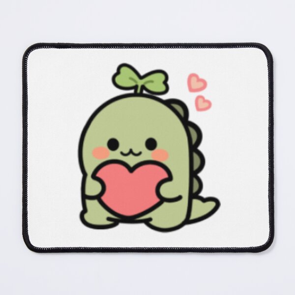 Item preview, Cute Dinosaur Holding Heart | Kawaii Love Dino Sticker designed and sold by SunCraftStudio.