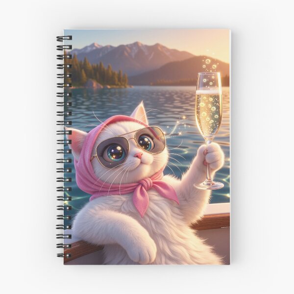 Item preview, Adorable 3D Animated Cat Art - Cute Chibi Kitten - Champagne Cat in Ship designed and sold by FotoLibreStudio.
