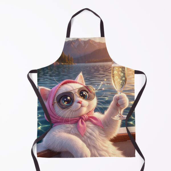 Item preview, Adorable 3D Animated Cat Art - Cute Chibi Kitten - Champagne Cat in Ship designed and sold by FotoLibreStudio.