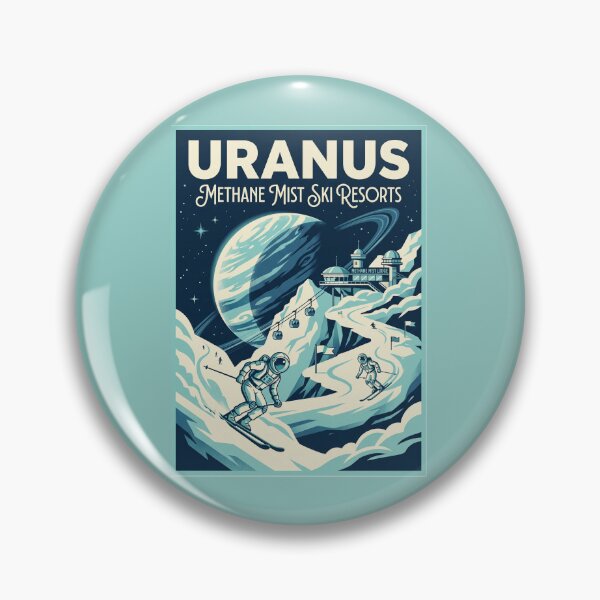 Item preview, Uranus Retro NASA Travel Poster Methane Ski Resorts designed and sold by RetroRewind Studio.